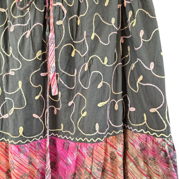 Natural Choice Boho Tiered Maxi Skirt Elastic Waist & Drawstring Free Size - Picture 5 of 11